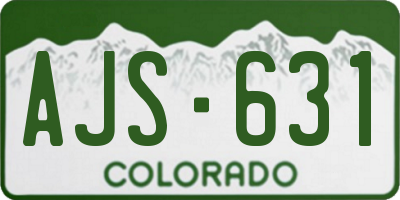CO license plate AJS631