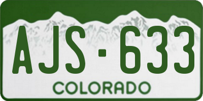 CO license plate AJS633