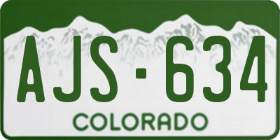 CO license plate AJS634