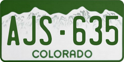 CO license plate AJS635