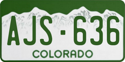 CO license plate AJS636