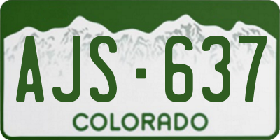 CO license plate AJS637