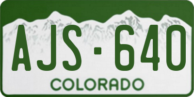 CO license plate AJS640
