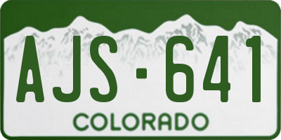 CO license plate AJS641