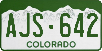 CO license plate AJS642