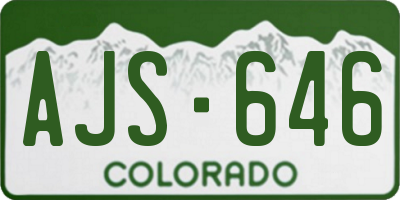 CO license plate AJS646