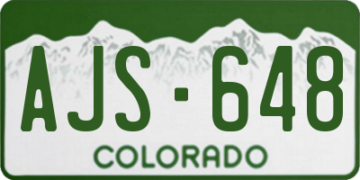 CO license plate AJS648