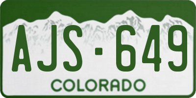 CO license plate AJS649