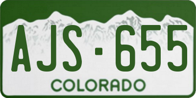 CO license plate AJS655