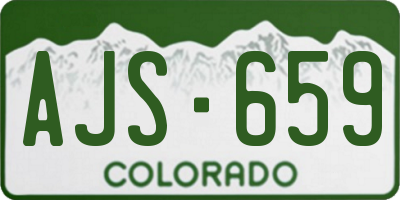 CO license plate AJS659