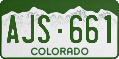 CO license plate AJS661