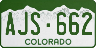 CO license plate AJS662