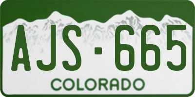 CO license plate AJS665