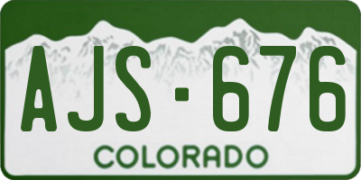 CO license plate AJS676