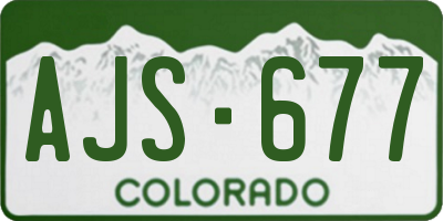 CO license plate AJS677