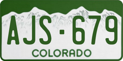 CO license plate AJS679