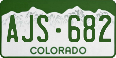 CO license plate AJS682