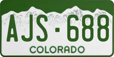 CO license plate AJS688