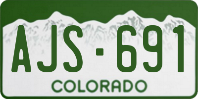 CO license plate AJS691