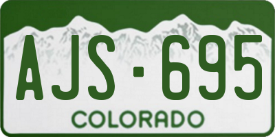 CO license plate AJS695