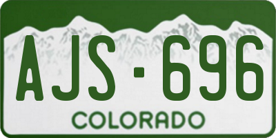 CO license plate AJS696
