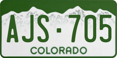 CO license plate AJS705