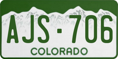 CO license plate AJS706