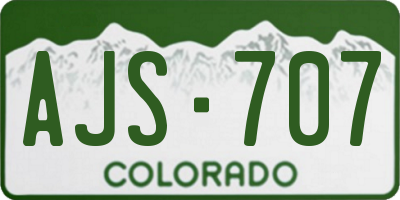CO license plate AJS707