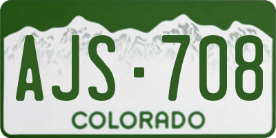 CO license plate AJS708