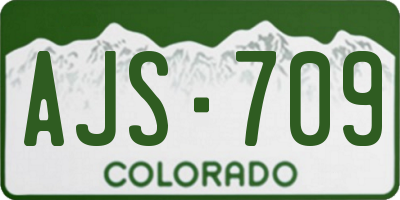 CO license plate AJS709