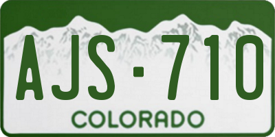 CO license plate AJS710