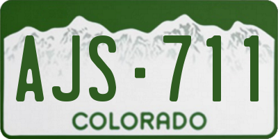 CO license plate AJS711