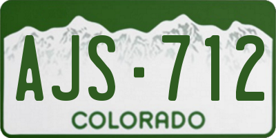 CO license plate AJS712