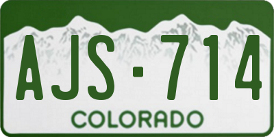 CO license plate AJS714