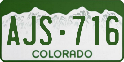 CO license plate AJS716