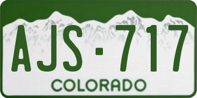 CO license plate AJS717