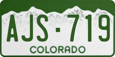 CO license plate AJS719
