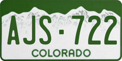 CO license plate AJS722