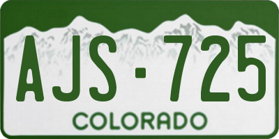 CO license plate AJS725