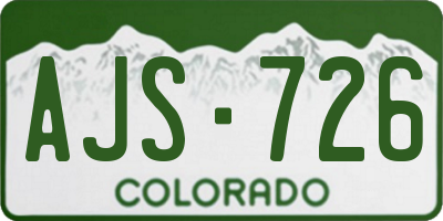 CO license plate AJS726