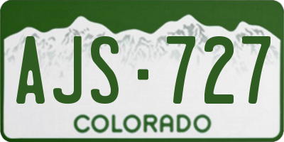 CO license plate AJS727