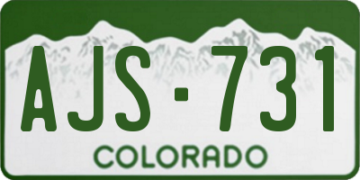 CO license plate AJS731
