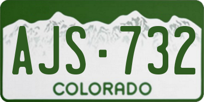 CO license plate AJS732