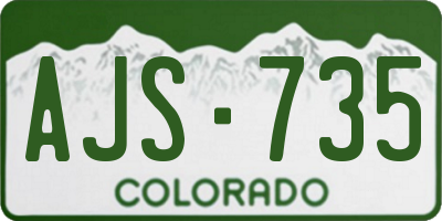 CO license plate AJS735