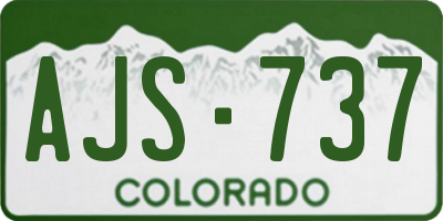 CO license plate AJS737
