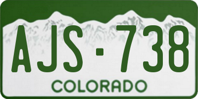 CO license plate AJS738