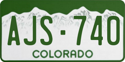CO license plate AJS740