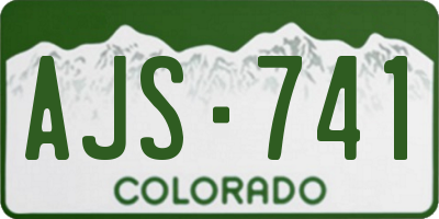 CO license plate AJS741