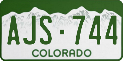 CO license plate AJS744