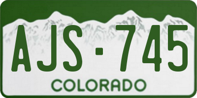 CO license plate AJS745